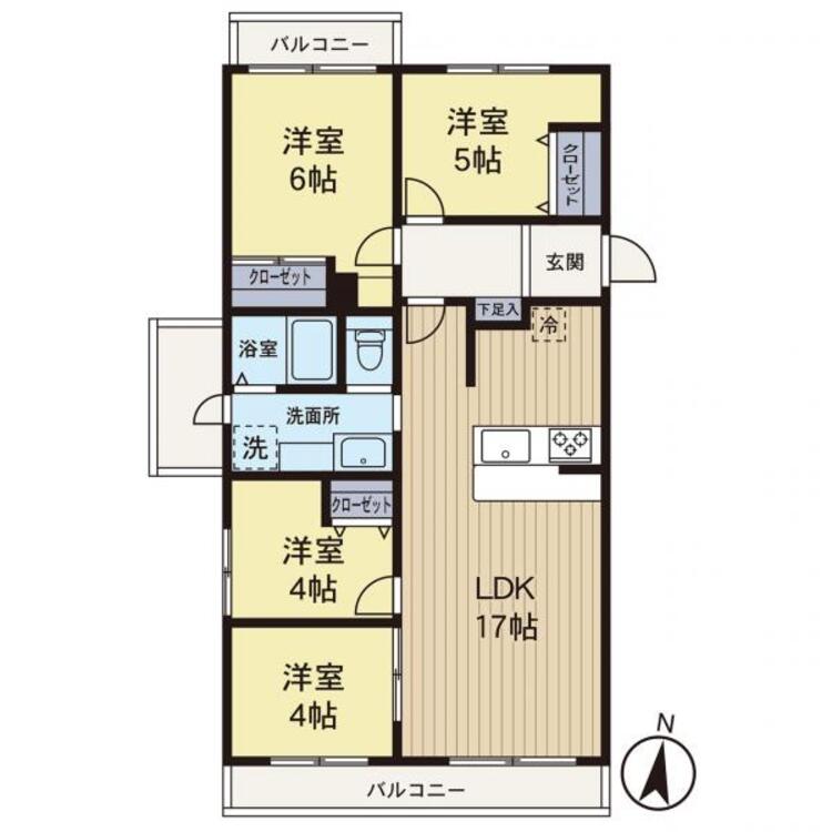 間取り 【間取り図】広々とした間取りです。
