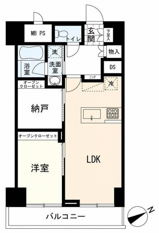 間取り 間取図（１ＬＤＫ＋Ｓ）