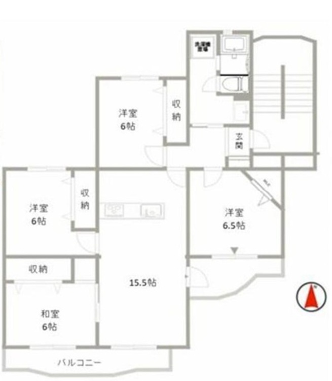 間取り 自然あふれる環境で広い敷地にゆったりと建てられている団地住宅です。