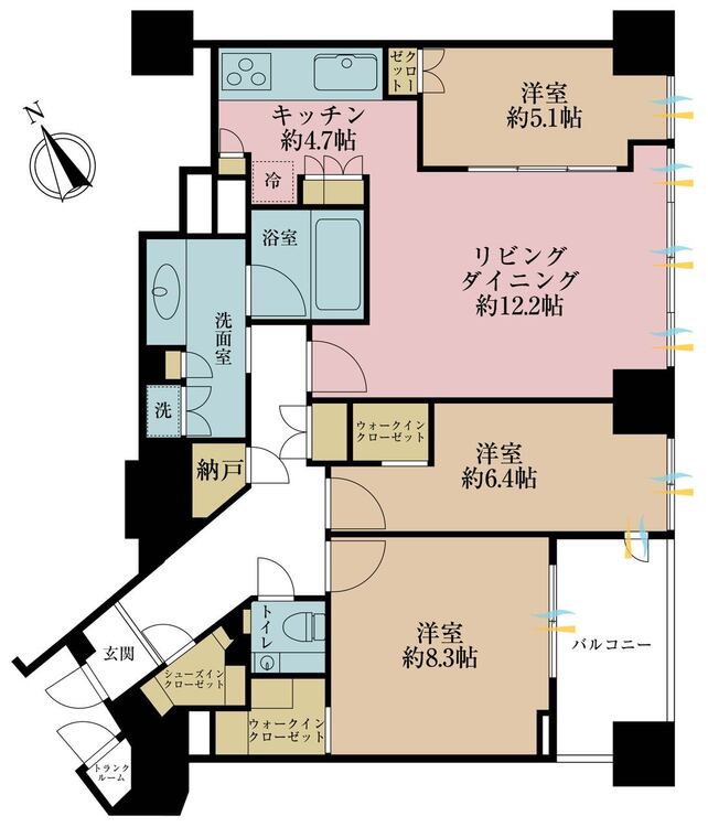 その他 3LDK、専有面積94.24m2、バルコニー面積4.54m2
