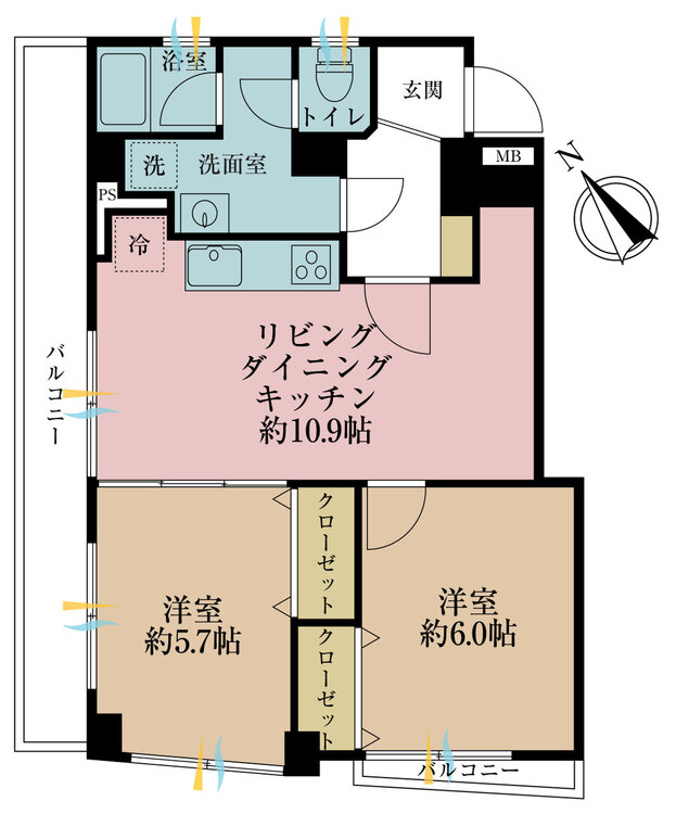 その他 2LDK、専有面積52.01m2