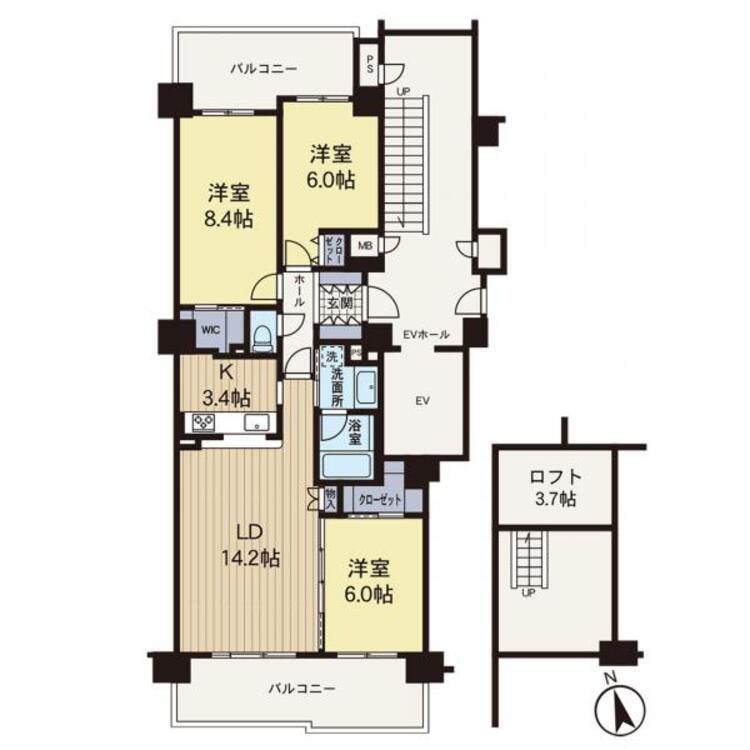 間取り 【間取り】マンションなのにロフトのある間取りに新生活をはじめてみませんか。
