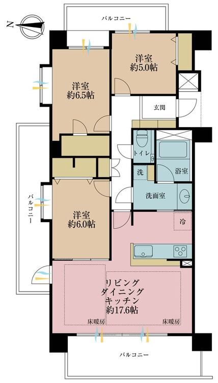 その他 3LDK、専有面積81.45m2、バルコニー面積28.83m2