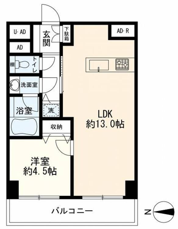 間取り 間取図（１ＬＤＫ）