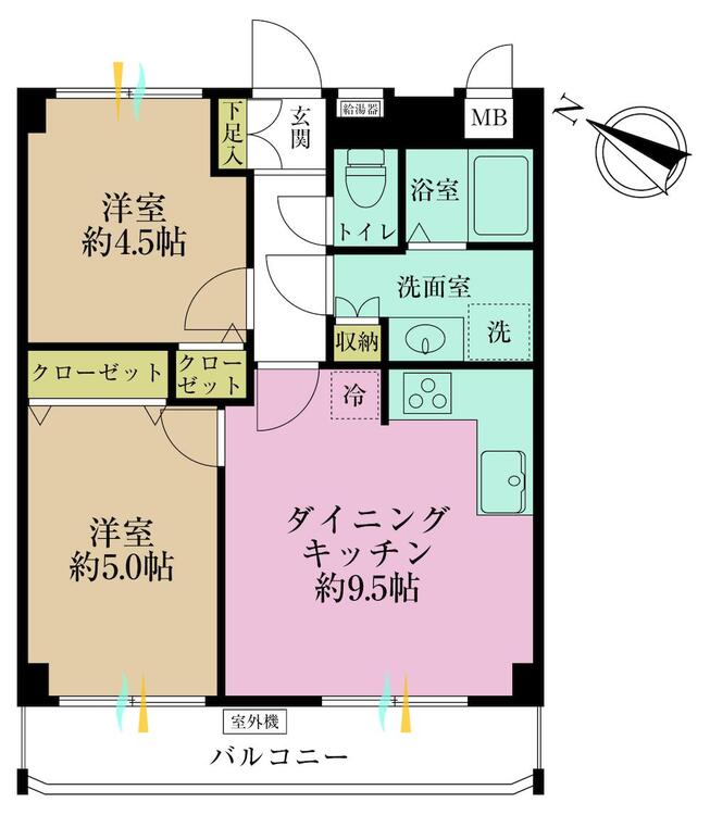 その他 2DK、専有面積46.62?、バルコニー面積6.3?