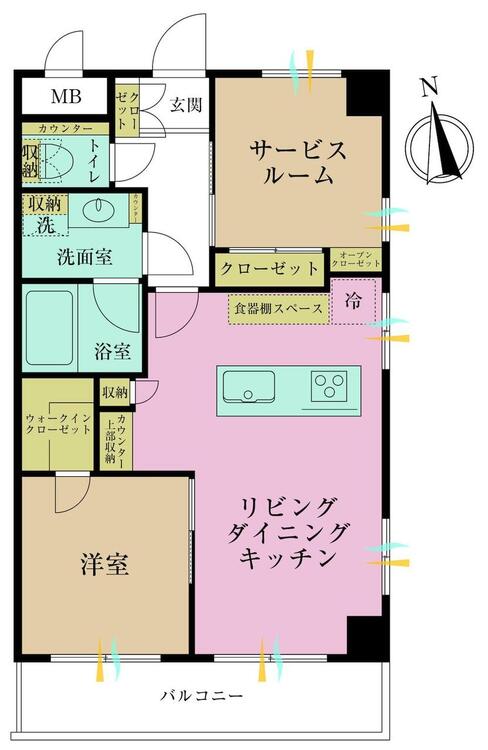 その他 1LDK+S、専有面積49.84?、バルコニー面積6.6?
