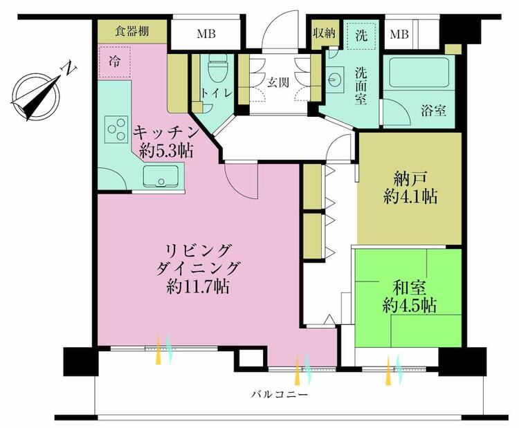 その他 1LDK+S、専有面積65.05?、バルコニー面積10.72?