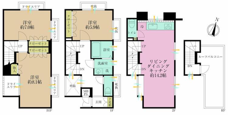 その他 3LDK、専有面積98.11?
