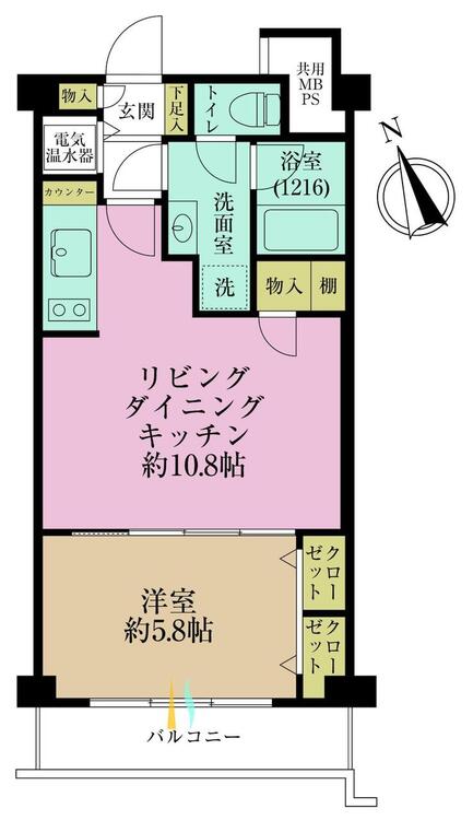 その他 1LDK、専有面積40.5?、バルコニー面積4.27?