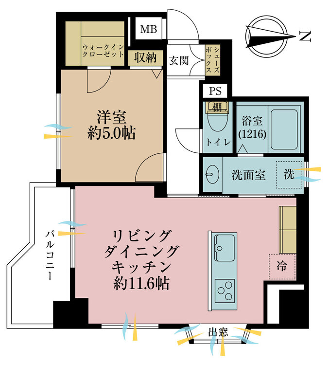 その他 1LDK、専有面積42.93m2