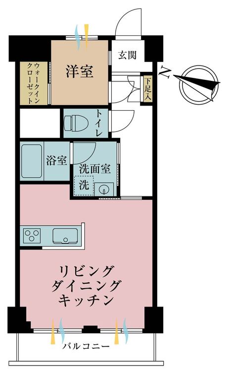 その他 1LDK、専有面積40.5m2、バルコニー面積4.95m2