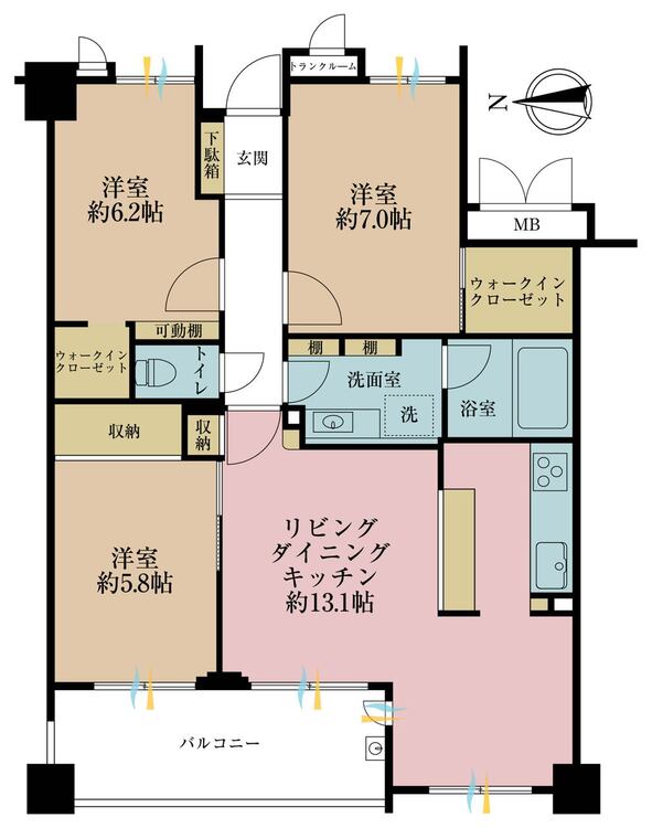 その他 3LDK、専有面積81.29m2、バルコニー面積10.8m2