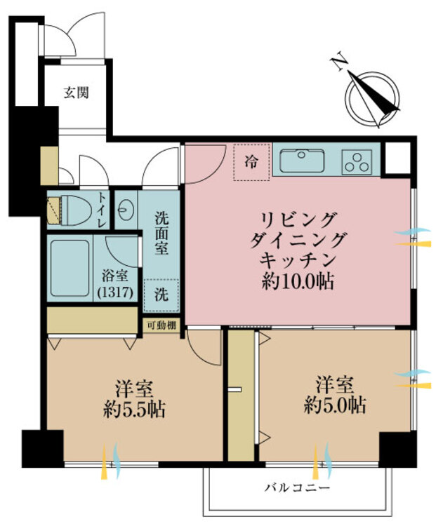 その他 2LDK、専有面積49.84m2、バルコニー面積3.15m2