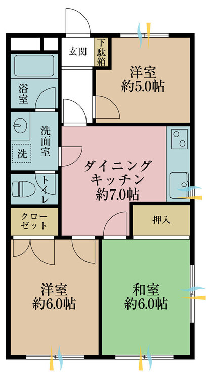 その他 3DK、専有面積48.36m2