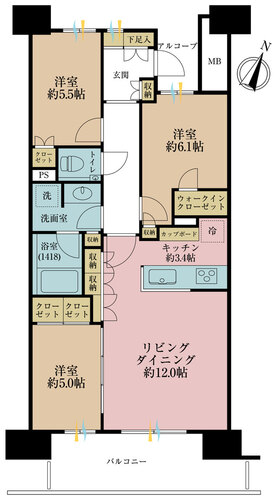 ＨＡＲＵＭＩ　ＦＬＡＧ　ＰＡＲＫ　ＶＩＬＬＡＧＥ　Ｆ棟の物件画像