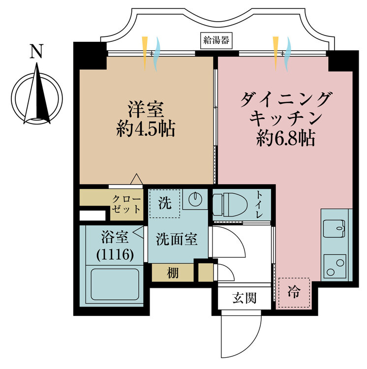 その他 1DK、専有面積28.19m2、バルコニー面積4.31m2