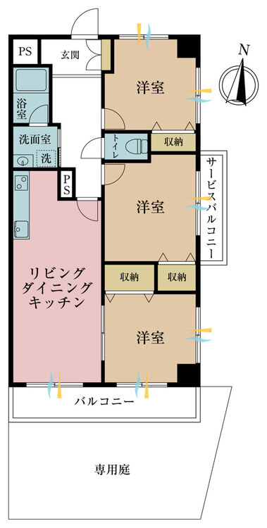 その他 3LDK、専有面積70.2m2、バルコニー面積10.65m2