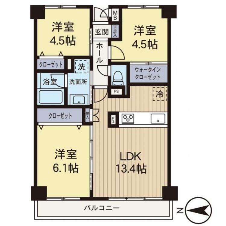 間取り 【間取り図】時間のゆとりと空間、暖かな陽光がもたらす光と風を独占してください。ここから新しい暮らしが始まります。
