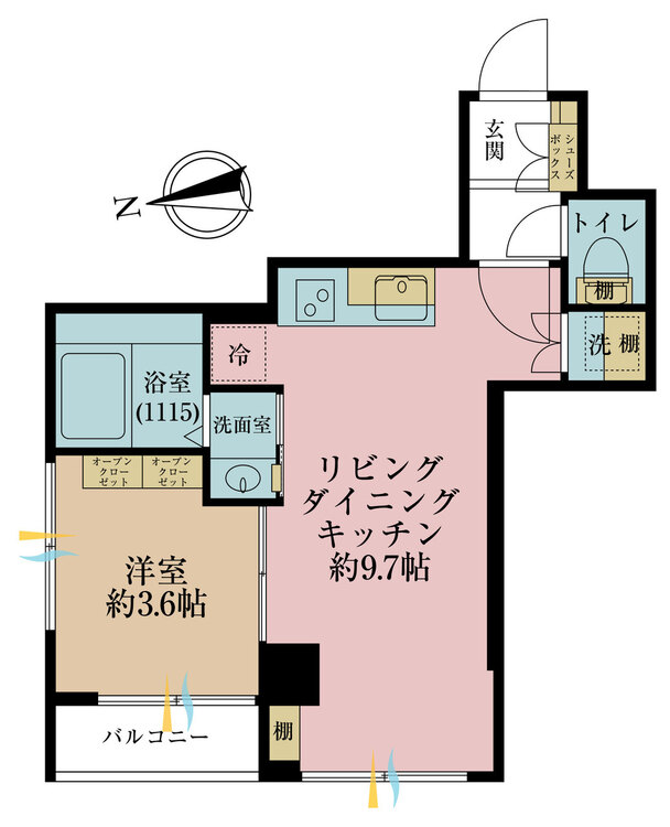その他 1LDK、専有面積30.84m2、バルコニー面積1.92m2