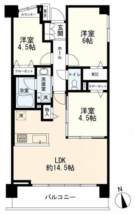 間取り 間取図　３LDK