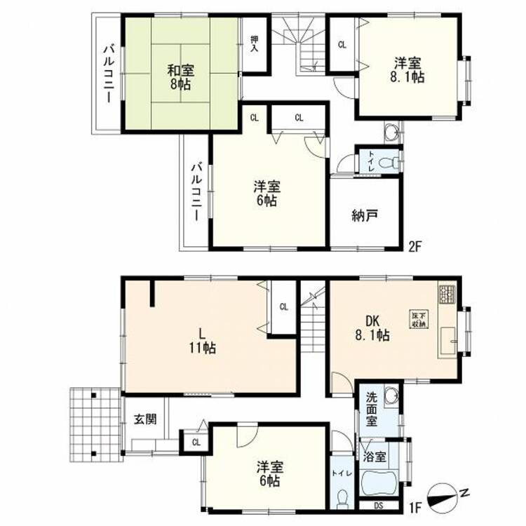 間取り 間取図　5DK＋S