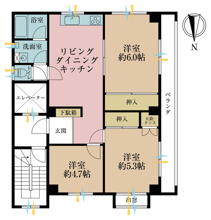 その他 3LDK、専有面積62.94m2、バルコニー面積6.79m2