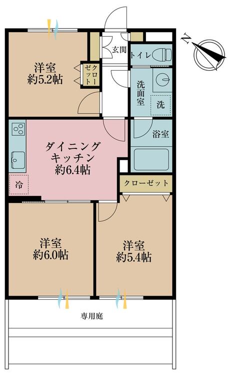 その他 3DK、専有面積52.64m2