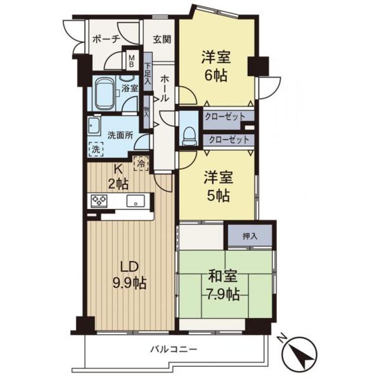 間取り 【間取り】3LDKの間取りでリフォーム完了してのお引渡しです。