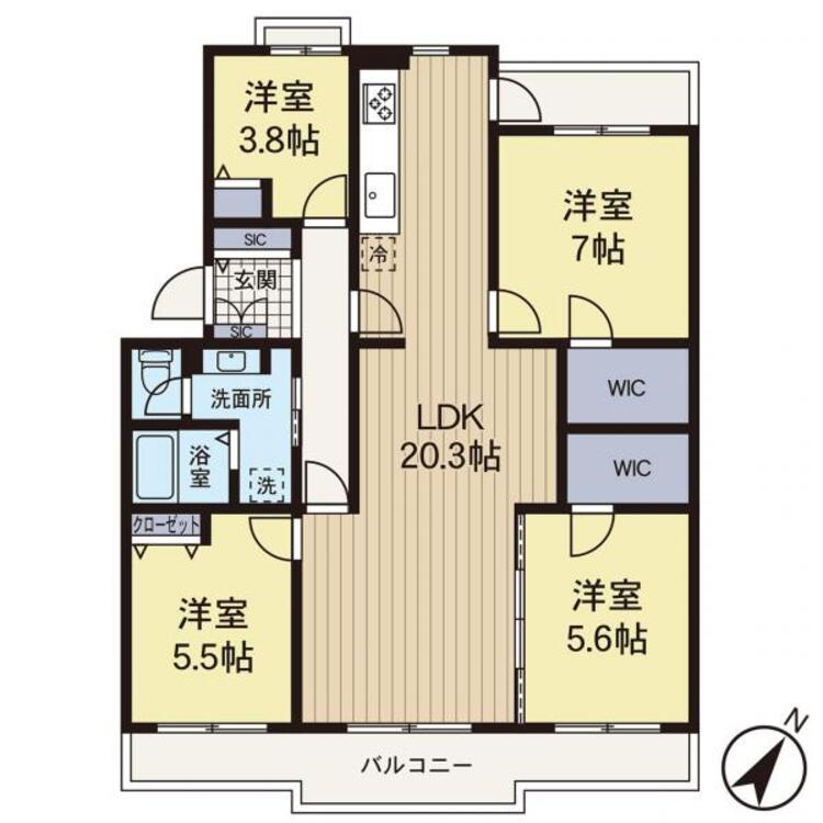 間取り 【間取図】時間のゆとりと空間、爽やかな陽光がもたらす光と風を贅沢なまでに感じる暮らしがここに始まります。