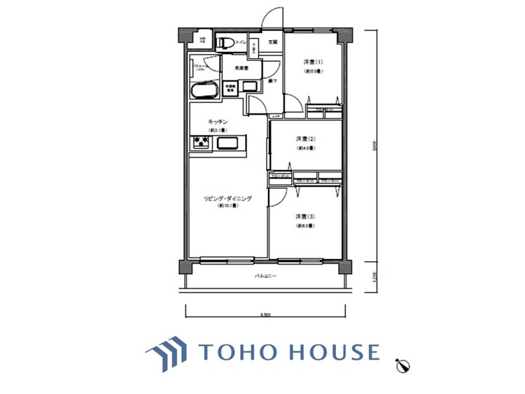 間取り 【house the light is illuminat】採光と風　家事導線も比較的良好で、風通しの良さで過ごしやすい麗(うら)らかな気分にさせてくれるリビング