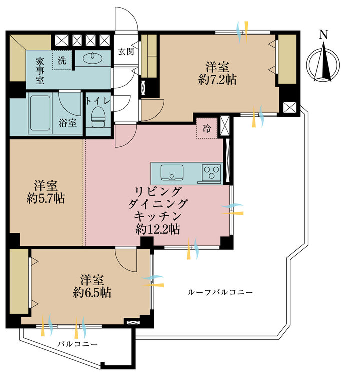 その他 3LDK、専有面積73.53m2、バルコニー面積24.94m2