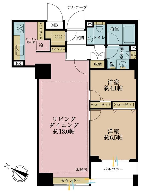 その他 2LDK、専有面積71.39m2、バルコニー面積5.01m2