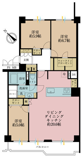 市川グリーンハイツＢ棟の物件画像