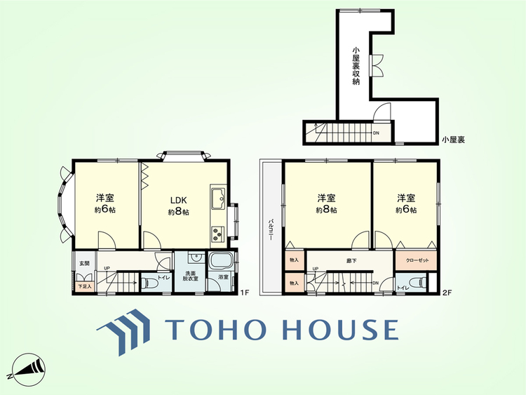 間取り 3LDK+小屋裏収納　建物面積70.10平米、土地面積61.03平米