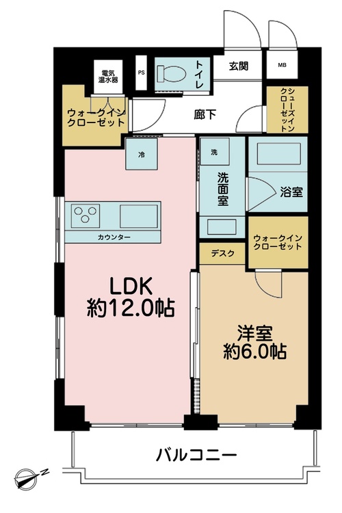 その他 1LDK、専有面積47.47m2、バルコニー面積6.39m2