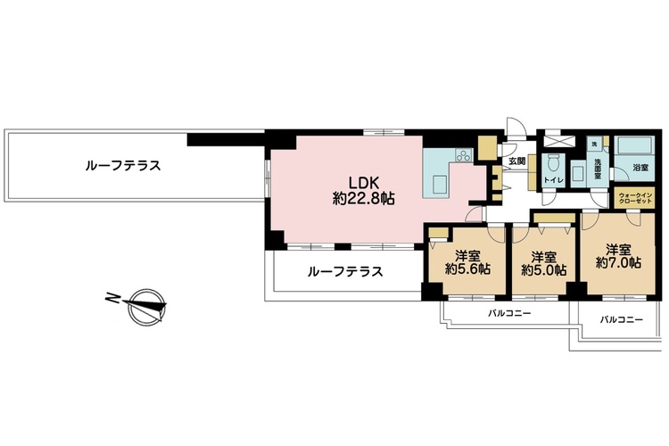 その他 3LDK、専有面積91.19m2、バルコニー面積5.92m2