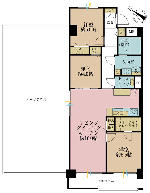 その他 3LDK、専有面積70.59m2、バルコニー面積7.78m2