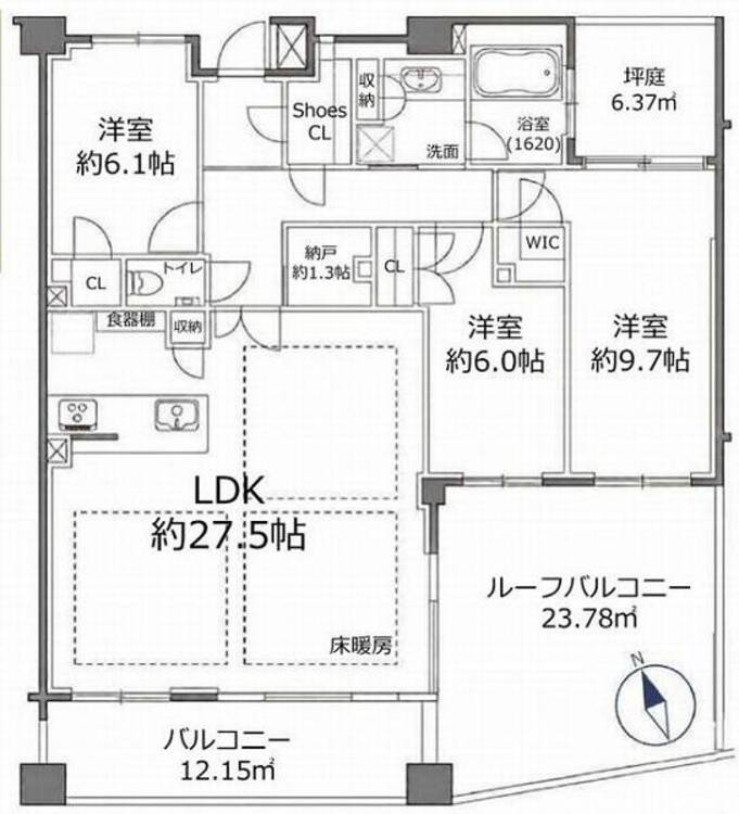 間取り 間取図　３ＬＤＫ＋Ｓ
