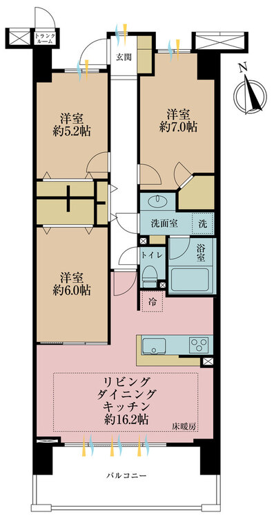 その他 3LDK、専有面積79.2m2、バルコニー面積12.2m2