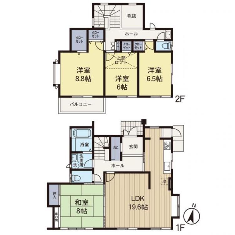 間取り 【間取り】LDK１９帖以上の広さがあり開放的な空間となります。