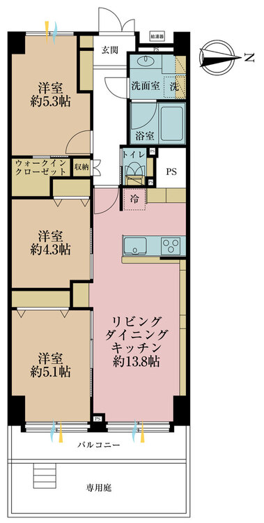 その他 3LDK、専有面積68.37m2