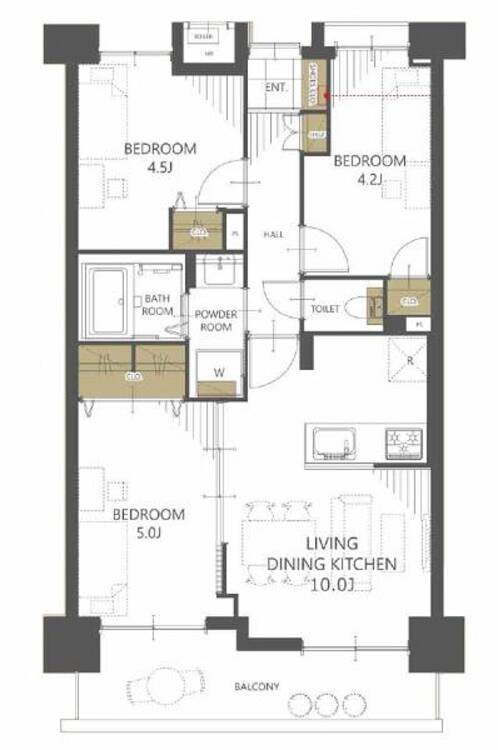 間取り 動線の良い間取りは住む人の使いやすさを一番に考えた設計です！計算されたゆとりとひかりが空間を演出！！永く住むを念頭に日々変化していくライフスタイルにも対応できるように思いやりのつまった間取りです！！！