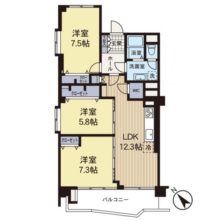 間取り 【間取り】角住戸につき日当たり良好です。
