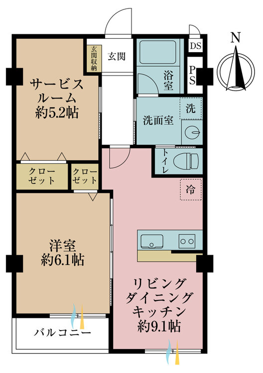 その他 1LDK+S（納戸）、専有面積50.22m2
