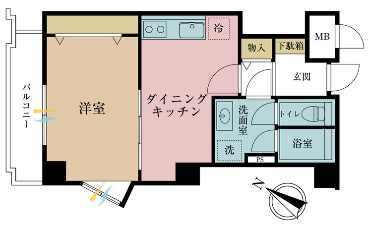 その他 1DK、専有面積30.69m2、バルコニー面積4.06m2