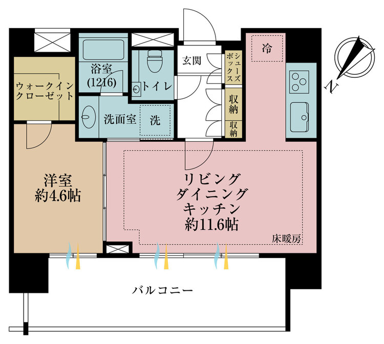その他 1LDK、専有面積39.29m2、バルコニー面積11.27m2