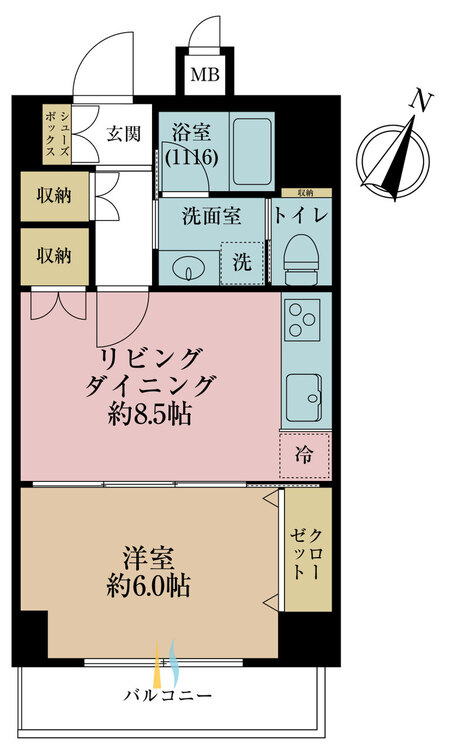 その他 1LDK、専有面積36.88m2、バルコニー面積11m2