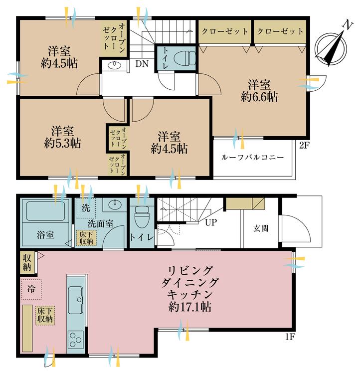 間取り ４ＬＤＫ、土地面積１１１．５１平米、建物面積９２．５３平米