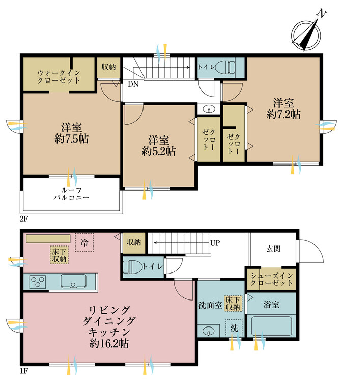 間取り ３ＬＤＫ、土地面積１２０．６平米、建物面積９５．６３平米