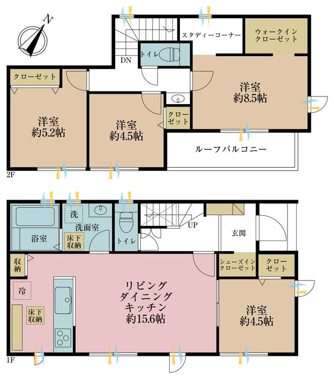 間取り ４ＬＤＫ、土地面積１３３３．３平米、建物面積９５．８５平米